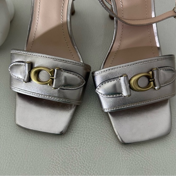 COACH Kyra Metallic Leather Sandal - Picture 8 of 16